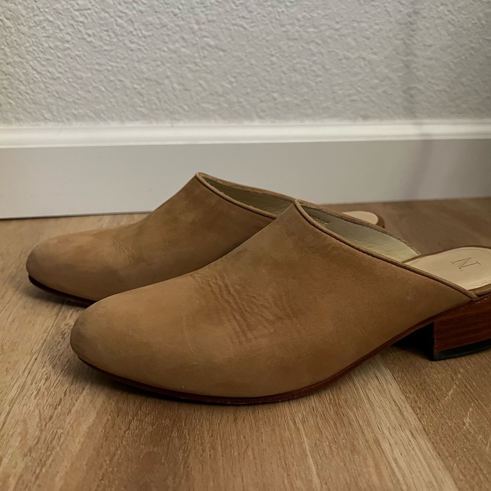 Nisolo Tan Suede Mules Size 6